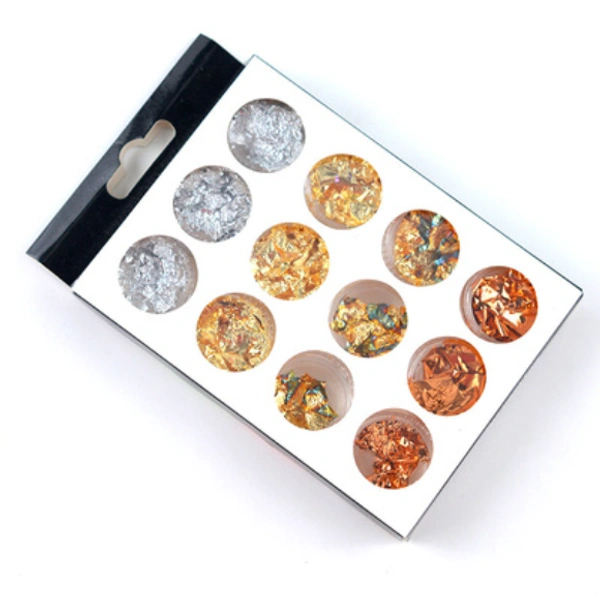 Craft Affaire Gold Flakes - Set of 12 - 4 Colors - 3g Each Box